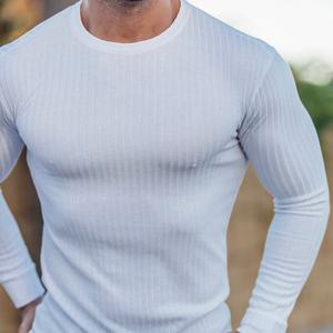 T-shirts en coton polyester personnalisés avec logo OEM, t-shirts vierges à manches longues, t-shirts de sport, de pêche, de course à pied, à côtes, pour hommes - Product Image 4