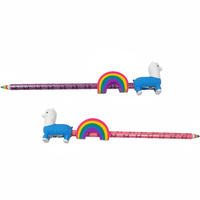 Set de Regalo de Papelería HAUHWA HHPE02, Lápiz de Papel Borrable HB, Goma de Borrar Arcoíris, Sacapuntas, Paquete Rosa/Morado, para Oficina/Escuela