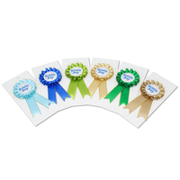 Badge ruban personnalisé Joyeux Anniversaire en satin coloré pour décoration de fête d'anniversaire