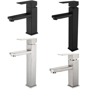 Robinet de lavabo monocommande en acier inoxydable 304, design minimaliste, à poser sur le comptoir, avec cartouche céramique à trou unique - Product Image 4