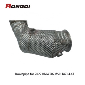 ท่อลงไอเสียสแตนเลส 304 สำหรับ BMW X6 M50i N63 4.4T ปี 2022 พร้อมแผ่นกันความร้อนแบบไหลเวียนสูง - Product Image 2