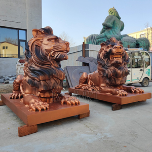 Estatua De León de bronce moderna de gran tamaño, escultura de escalada de León <span class=keywords><strong>HSBC</strong></span> para jardín al aire libre, artesanías de fundición de Metal para tienda bancaria - Product Image 1