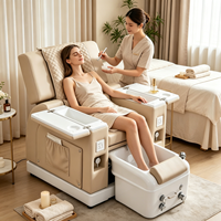 Fauteuil de pédicure avec poche de rangement latérale, fauteuil de salon de manucure multifonctionnel avec plateau amovible pour manucure, station de massage des pieds