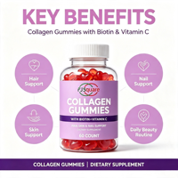 Compléments alimentaires de haute qualité favorisant la croissance des cheveux et des ongles, la santé de la peau, gommes au collagène avec biotine + vitamine C