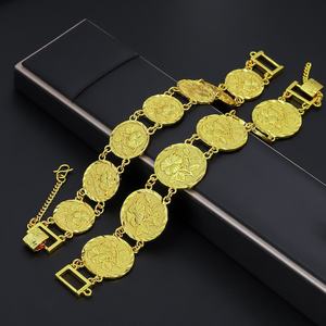 JXX Unique Design Multilayer Coin Chain <b>Bracelet</b> Adjustable <b>Copper</b> Gold Plated Charm <b>Bracelets</b> for Women Trendy Style Made Brass - Product Image 1