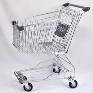Sıcak satış ucuz fiyat 4 tekerlekler asya Metal süpermarket perakende el alışveriş sepeti arabası
