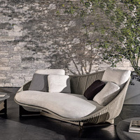 Canapé d'extérieur nordique en osier, mobilier de jardin et de cour, sièges en arc pour balcon d'hôtel, chaises de terrasse pour salon, modèle Chine