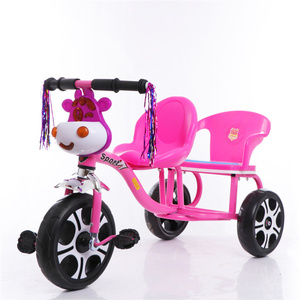 Tricycle double pour enfants, tricycle jumeau pour <span class=keywords><strong>b</strong></span>é<span class=keywords><strong>b</strong></span>és, tricycle à 3 roues avec musique, vélo à pédales pour tout-petits, jouet à roulettes pour 2 enfants de 1 à 7 ans - Product Image 5