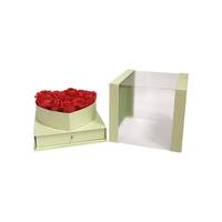 Nouvelle boîte à fleurs en PVC en forme de cœur avec tiroir pour cadeaux