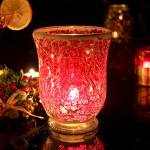 מצופה זהב בעבודת יד מפצח פסיפס זכוכית צנצנות אלומות לקישוט הבית לעיצוב פנים - Product Image 5