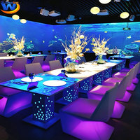 Table à manger holographique immersive 5D, projection 3D à l'œil nu pour restaurant avec contenu d'animation interactif pour banquet de luxe