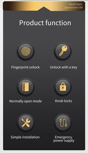 <b>Smart</b> Aluminum Alloy Fingerprint Door <b>Lock</b> Keyless Entry with Tuya App Control for Home & Bedroom for Wood Door - Product Image 3