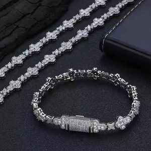 Bracelet croix étoile en moissanite, chaîne en argent sterling 925, scintillant, classique, élégant, bijoux unisexes, cadeau pour toutes les occasions - Product Image 4