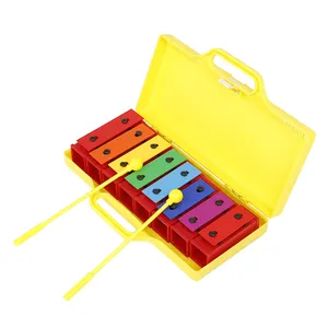 Olff-piano de aluminio de 8 tonos para niños, puzle musical con caja de mango