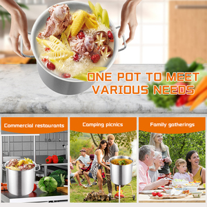 Marmite à soupe en acier inoxydable DaoSheng avec logo personnalisé, prix bas, corps haut, poignées durables, compatible avec les plaques à induction - Product Image 6