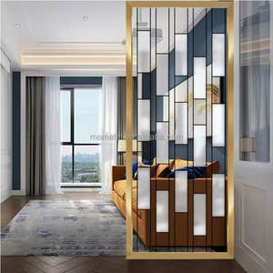 لوحة حائط عصرية فاخرة من الفولاذ المقاوم للصدأ مقسمة للغرف مقطعة بالليزر لردهة الفندق عنصر ديكور خارجي للداخل - Product Image 3