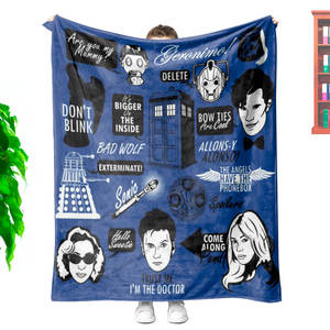 Pas de quantité minimale de commande livraison directe personnalisation multifonctionnelle <span class=keywords><strong>Doctor</strong></span> <span class=keywords><strong>Who</strong></span> doux confortable flanelle à porter sur la couverture pour lit canapé canapé - Product Image 5