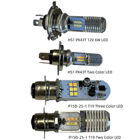 Vente chaude Deux Couleurs LED P15D-25-1 T19 Moto Phare Ampoule BLANC + JAUNE BLANC AC DC H4 Scooter Éclairage Lampe Lumière