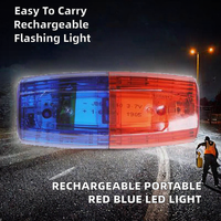 DZKJJG Lampe de signalisation de sécurité routière portable rechargeable à LED, lumière clignotante rouge et bleue pour épaule