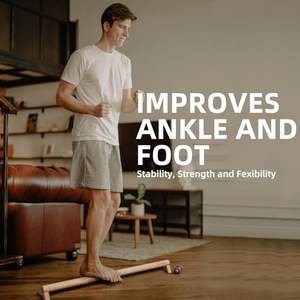 Barre d'équilibre en <span class=keywords><strong>bois</strong></span> de hêtre de 40 pouces <span class=keywords><strong>pour</strong></span> usage domestique, améliore l'équilibre, soulage la fasciite plantaire, renforce les chevilles, exerceur de pieds - Product Image 2