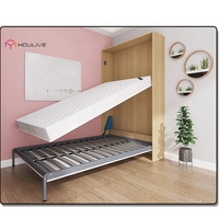 Lit escamotable pour gain de place Meuble en bois couleur lit mural et placard