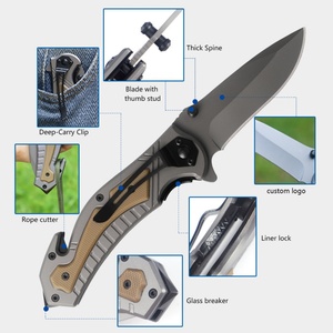 มีดพับสำหรับตั้งแคมป์ OEM HK FB097 ปรับแต่งได้ ผลิตจากเหล็กกล้าไร้สนิมเกรดอุตสาหกรรม 5Cr13 ใบมีดตรง ด้ามตรง - Product Image 4