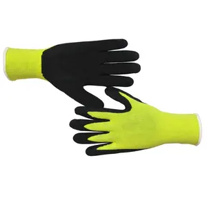 Grüne atmungsaktive fein sandige nitril beschichtete Gartenarbeit shand schuhe für Frauen Männer, DIY-Schutz handschuhe