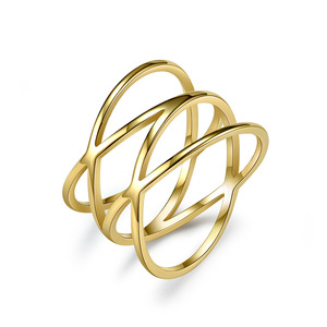 Trendy and creative multi-line hollowed-out <b>ring</b> for women, a niche fashion <b>titanium</b> steel index finger <b>ring</b>, a popular item in - Product Image 1