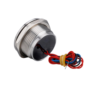 Interrupteur piézoélectrique à haute charge, étanche IP68, tête plate, filaire, couleur rouge et noir, momentané, 30 mm - Product Image 3