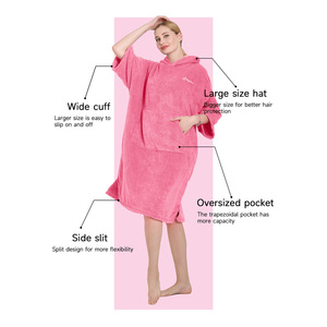 Serviette <span class=keywords><strong>poncho</strong></span> à capuche <span class=keywords><strong>pas</strong></span> chère, <span class=keywords><strong>poncho</strong></span> de <span class=keywords><strong>surf</strong></span> recyclé, serviette de plage, sweat à capuche personnalisé, ponchos en microfibre à séchage rapide avec poche pour adultes - Product Image 5