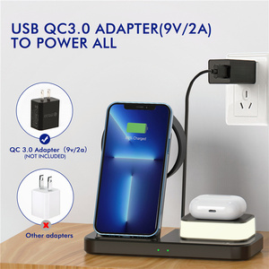 <span class=keywords><strong>2022</strong></span> meilleure tendance 3-en-1 LED veilleuse chargeur sans fil pliable Stand Station 10W 15W 1.5A sortie 5V/3A connexion bureau - Product Image 5