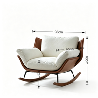 Fauteuil à bascule Tenghang en velours, style italien minimaliste, pour salon, design de créateur