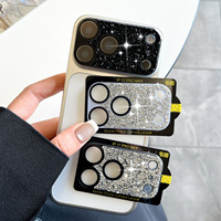 Film de protection d'objectif en verre mat transparent avec strass en forme d'étoile pour caméra iPhone 17 Pro Max