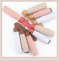 Kuas Makeup Single Double-End Berkualitas Tinggi, Pigmen Tinggi, Tahan Air, Tahan Lama, Hasil Matte Lembut, Krim Blush Mineral Label Pribadi