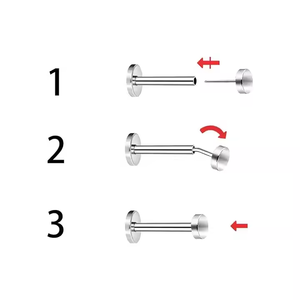 Joyería Corporal de Titanio ASTM F136 G23, <span class=keywords><strong>Piercing</strong></span> de <span class=keywords><strong>Labio</strong></span> y Nariz sin Rosca con <span class=keywords><strong>Doble</strong></span> Cabeza, <span class=keywords><strong>Piercing</strong></span> de Cartílago de Oreja, Joyería Labret - Product Image 6