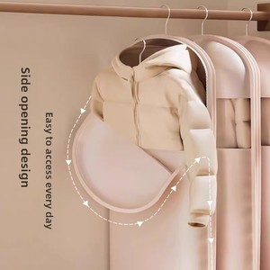 Fabric Foldable Jacket Coat Storage Bag Travel Packing Bag Closet <strong>Wardrobe</strong> <strong>Hanging</strong> Clothes Coat Suit Dust Cover Compression Bag - Product Image 2