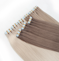 Extensions de cheveux humains bruns lisses à bandes adhésives, non traitées, vietnamiennes, brutes, avec cuticules alignées, pour vente en gros