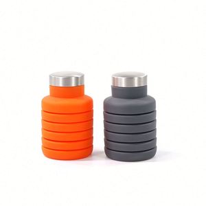 Bouteille d'eau pliable portable de haute qualité en silicone sans BPA pour le camping et les voyages avec logo - Product Image 1