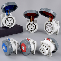 Enchufe Industrial de Alta Corriente 16A, 3 Pines, 220-240V, IP67, Impermeable, Macho y Hembra, 3 Tomas, Tipo UK
