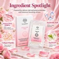 Masque facial en feuille de collagène ADN de saumon sauvage stérile fermenté PDRN ADN de sodium pour le soin du visage Masque en gelée pour le visage anti-âge et la réparation de la peau
