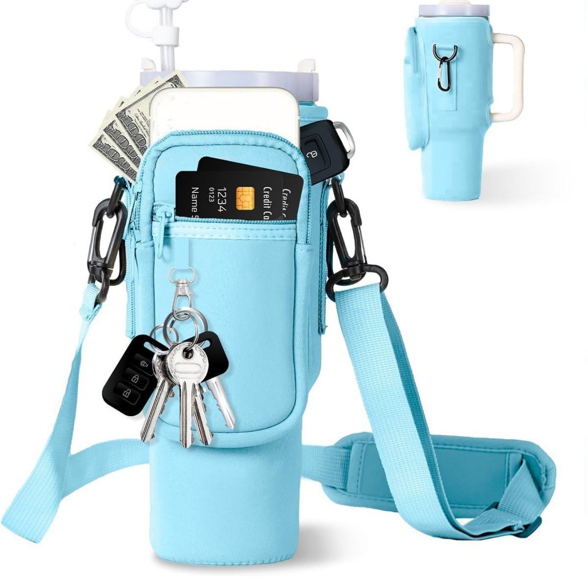 Blue (keychain + double zipper + spot delivery)