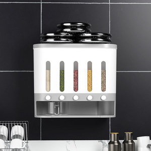 <span class=keywords><strong>ถัง</strong></span>เก็บธัญพืชแบบกดสำหรับครัว ผลิตจากโรงงาน พร้อมช่องเก็บ 5 ช่อง ป้องกันความชื้น ปิดผนึกอย่างดี - Product Image 6