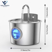 Fuente de Agua para Mascotas de Acero Inoxidable al por Mayor, Dispensador de Agua Automático Circular Redondo para Perros y Gatos