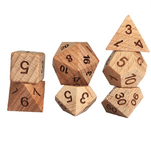 Dungeon e draghi dadi di legno per i giochi da tavolo e di ruolo forma quadrata regali di natale - Product Image 4