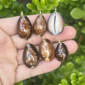 จี้ห้อยเปลือกหอยลายหัวงูสีเทาธรรมชาติขัดเงาจากฮาวาย สำหรับทำเครื่องประดับ DIY - Product Image 2