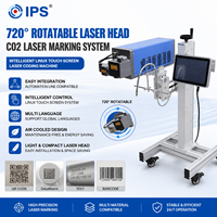 Machine de marquage laser CO2 haute précision en ligne avec tête rotative à 720 degrés pour produits quotidiens