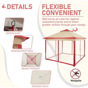 11 'x 11' Portable Pop Auvent Tente Installation Facile <span class=keywords><strong>Pliable</strong></span> Cadre En Métal Gazebo <span class=keywords><strong>Moustiquaire</strong></span> Rideaux pour <span class=keywords><strong>Abri</strong></span> Extérieur D'été - Product Image 6