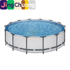 <span class=keywords><strong>Piscine</strong></span> ronde extérieure Jingchuang56950 avec filtre, pompe et escalier, également utilisable comme bassin à poissons - Product Image 5