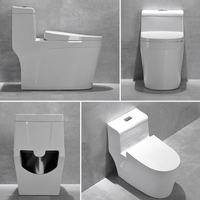 Articles sanitaires Design moderne Lavage à double chasse Wc en céramique monobloc Toilette Lavage Toilettes Salle de bains