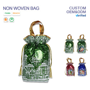 WZPKG Juego de bolsas de regalo de Navidad con cordones Estilos surtidos Bolsas de envoltura de vacaciones Bolsa de regalos de Navidad Favores de fiesta Fiesta de Navidad - Product Image 1